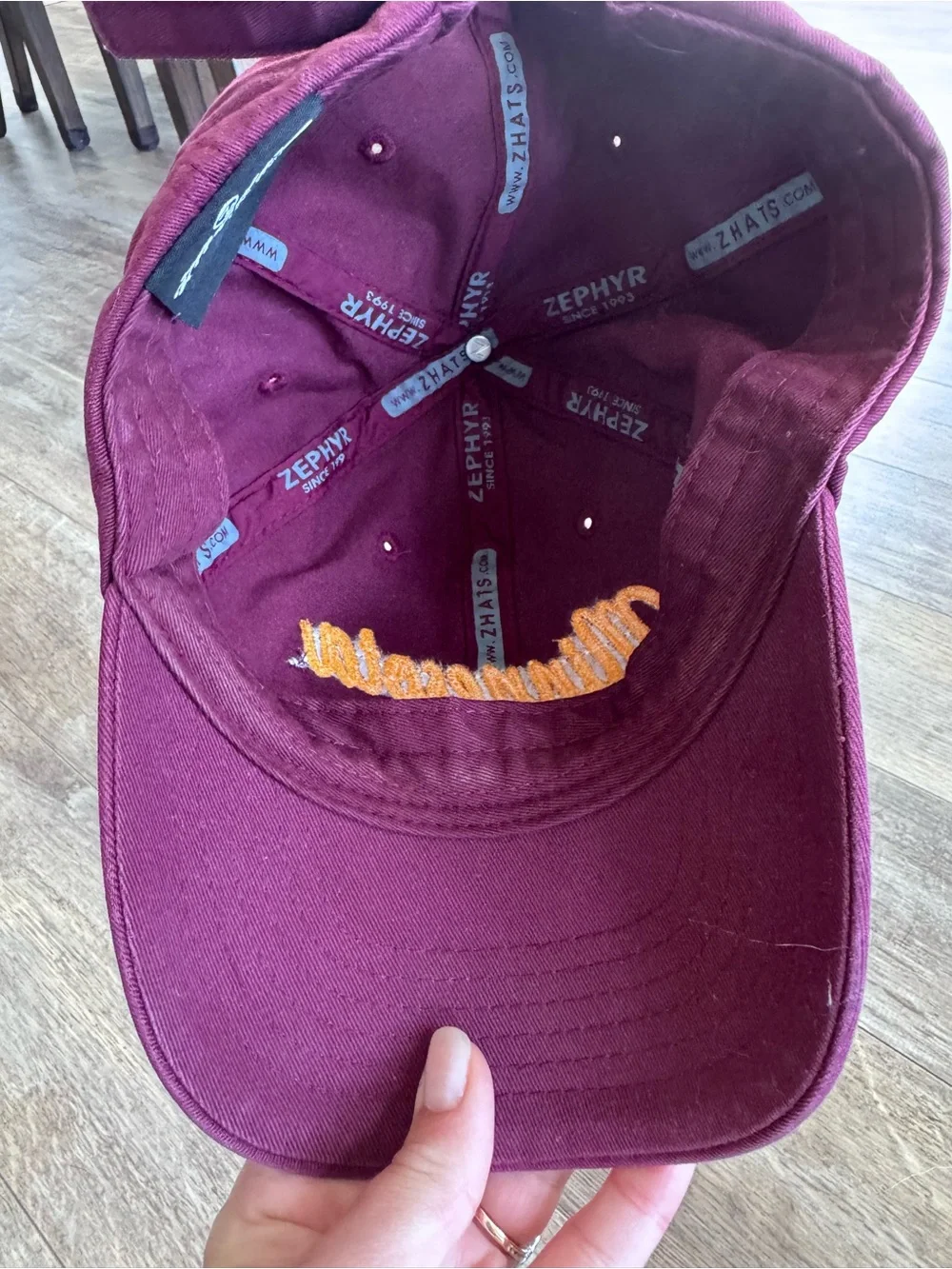 Zephyr Wine Cotton Strapback Cap